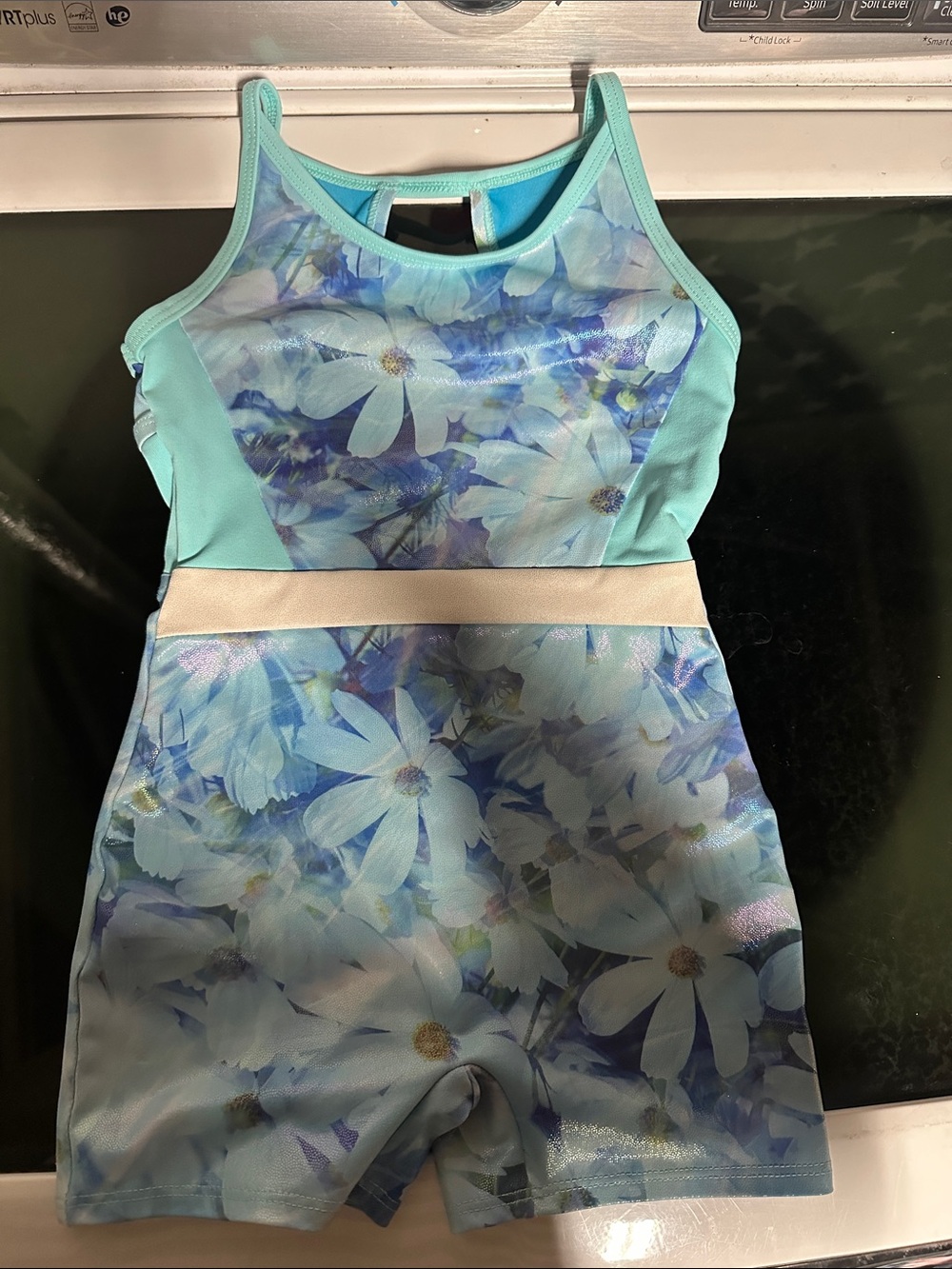 Girls' Floral Aqua Active gymnastics